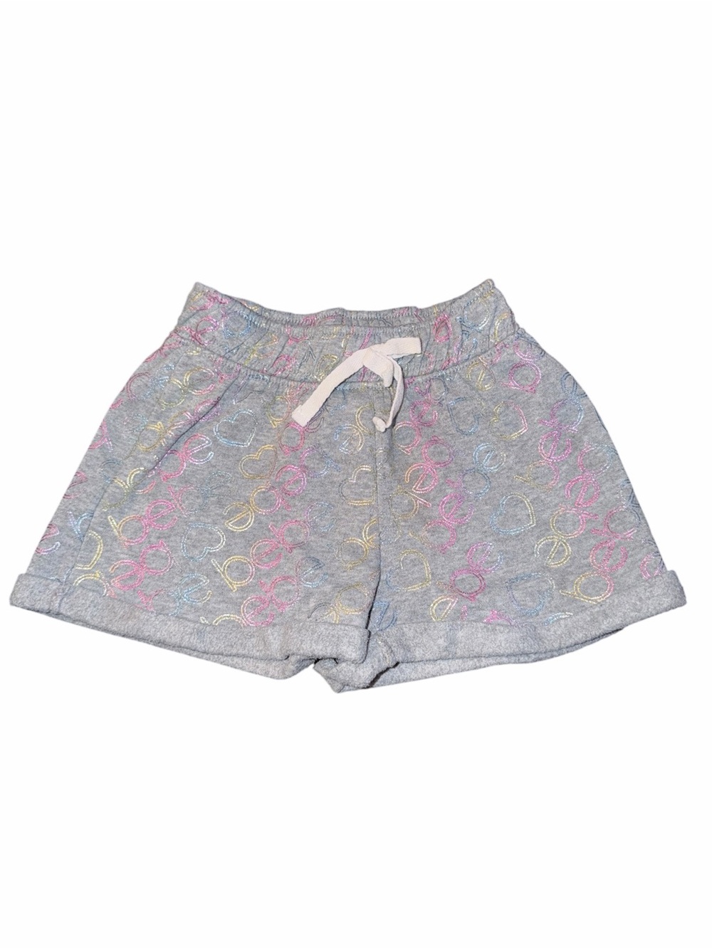 Girl Bebe Lounge Shorts with Pastel Heart Print